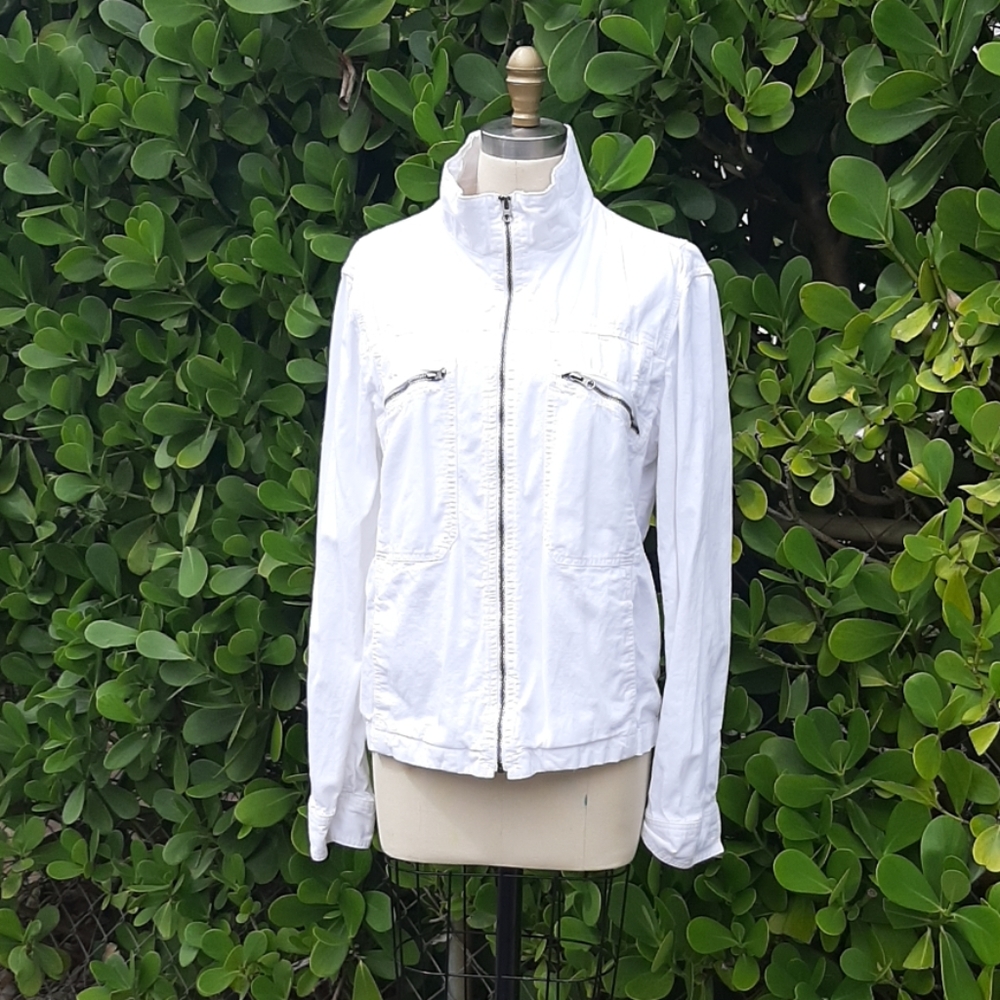 White Zara men's jacket with zippers